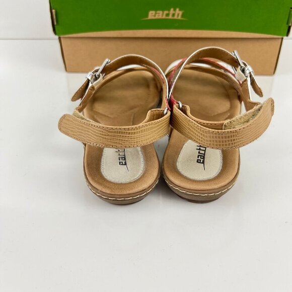 Earth Womens Sandy White Multi Sandals 7.5B Strappy Design With Buckle Straps - Picture 11 of 11